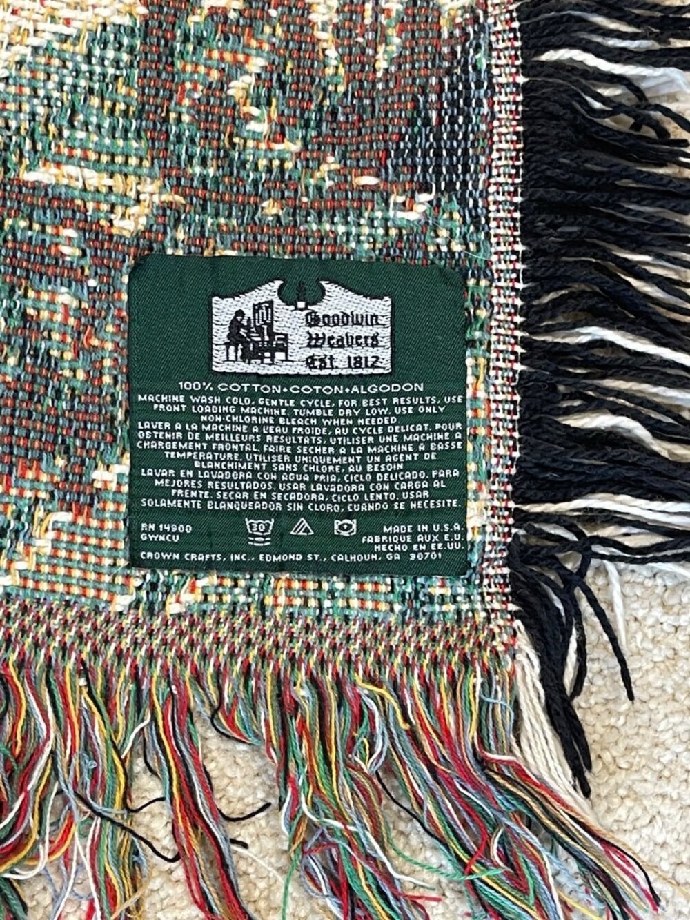 Goodwin Weavers Angelic Season Tapestry Throw Afghan Blanket 100% Cotton 46 x 67 - Picture 4 of 16